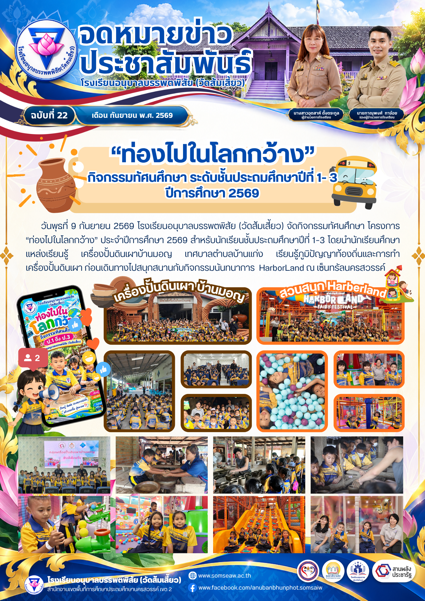ฉบับที่ 22 “ท่องไปในโลกกว้าง” กิจกรรมทัศนศึกษา ระดับชั้นประถมศึกษาปีที่ 1- 3